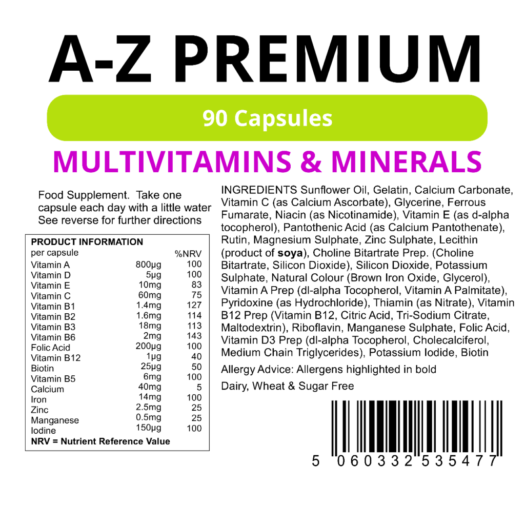 Multivitamin A to Z Premium (30 Capsules) Zoom Health